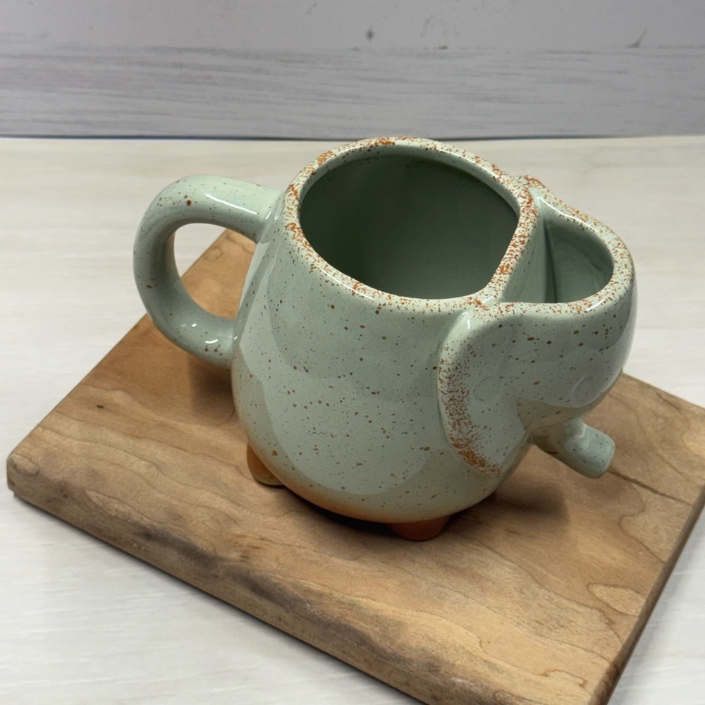 Simple Mint Green Elephant Ceramic Mug